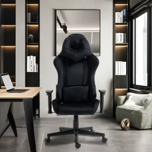 Ergonomic Swivel Computer Chair for Gamers Thickened Seat with Special Shaped Headrest Industrial Style Fabric Material
