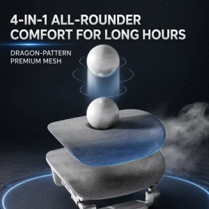 Ergonomic office chair with highly elastic lumbar support highly breathable mesh seat cushion to a flat position for resting