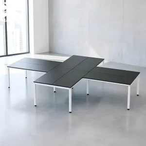 Escritorio 300x300x75cm Office Table Cubicle 4 Personas Sturdy Modular Benching System for Daily Heavy Duty Use Office Desk