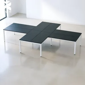 Escritorio 300x300x75cm Office Tables Cubicle 4 Personas High Capacity Benching System for Support Centers Office Desks