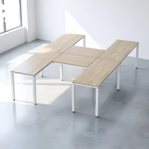 Escritorio En H 300x210x75cm Office Desk 2 Seater Set Long Strip Desk Supply Office Table