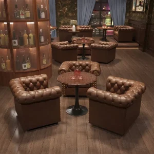 European American Bamboo Bar Sofa Booths Whiskey Cigar Room Tiger Chairs Cafe American Style Table Chair Sets Retro Style
