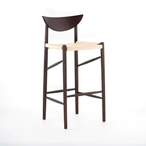 European Creative Solid Wood Bar Stool High Chairs with Comfortable Backrest