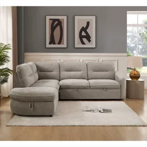 European Design Two Seat Sofa Bed Corner Chaise with Ottoman Adjustable Eco Friendly Storage Sponge for Living Room Hotel Mall