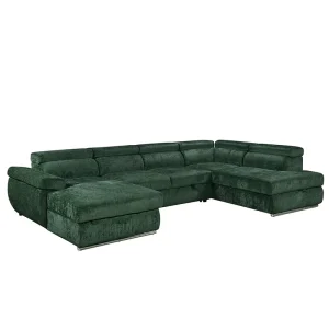 European Design Two Seat Velvet Sofa Bed Corner CHAISE Armless Adjustable Eco Friendly U Shape Sponge Living Room Hotel Mall