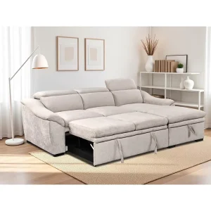 European Design Two Seat Velvet Sofa Bed with Storage Adjustable Eco Friendly Sponge for Living Room Mall Hotel