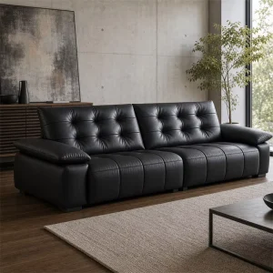 European Luxury Genuine Leather Modular Sectional Sofa Set Sponge Modern Design Eco Friendly French Villa Living Room Sofa