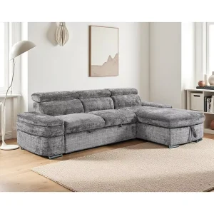 European Modern Design L Shape Two Seat Velvet Sofa Bed Chaise Storage Sponge Eco Friendly Space Saving Home Furniture Mall