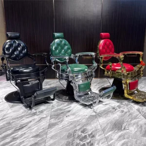 European Style Heavy Duty High end Hair Salon Furniture Armchair Leather Barber Seat Chair
