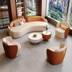 European Style Microfiber Fabric Sofa Set for Women’s Clothing Store Beauty Salon Reception Area Simple Office Negotiation Space