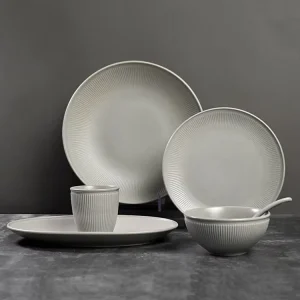 European Style Modern Color Glazed Restaurant Hotel High Temperature Porcelain Dinnerware Sets