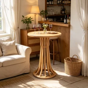European Style Solid Wood Modern Bar Table and Cocktail Table for Apartment and Outdoor Use