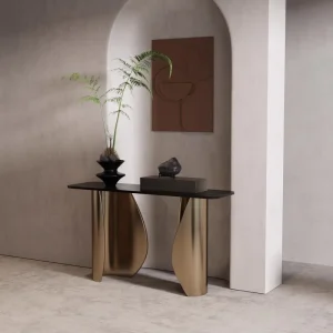 European Style Stainless Steel Gold Frame Console Table with Marble Multi Design Customizable Living Room Coffee Furniture