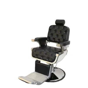 European Vintage Tan Barber Chair with Heavy Duty Hydraulic Pump and Stainless Steel 360 Degree Rotation Adjustable