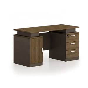 Excellent Quality Walnut Color Wooden Office Desk with Multiple Drawers Office Furniture Computer Working Table for Home Office