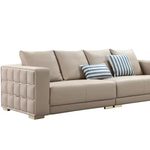 Exclusive Custom Modern Light Luxury Top Grain Leather Sofa Big Flat Living Room Club Designer First Choice