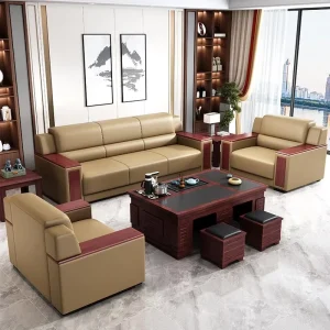 Executive Business Office Furniture Commercial Modern Reception Sofa Office Couch Leather Office Sectional Sofa Set Furniture