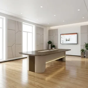 Executive CEO Meeting Table 3D Texture Suction Process E1 Particle Board Conference Desk Modern Boardroom Table