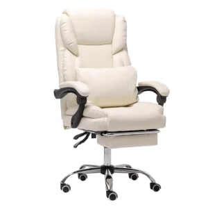 Executive Comfort Genuine Leather Office Chair Contemporary Style Ergonomic Mesh Lift Reclining Swivel Stainless Workshop Hotel