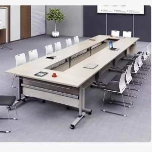 Executive Foldable Conference Training Foldable Tables Wood Office Furniture Movable Training Room Table for Office School