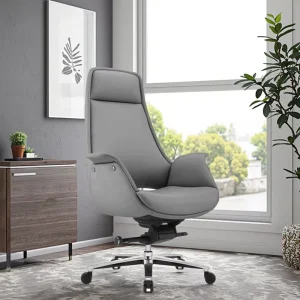 Executive Luxury Boss Office Chairs Office Desk and Chair Set High Back Ergonomic PU Leather Computer Swivel Chair