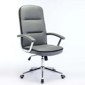 Executive Office Chair PU Leather High Back Boss Chair With Adjustable Armrest Reclining Function for Office