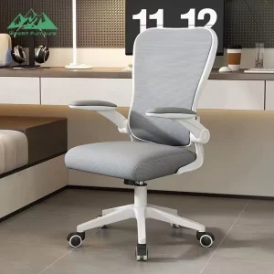 Executive Office Chair with Fixed Armrests Adjustable Height Swivel for Home Workstation