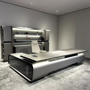 Executive Office Desk Luxury Office Furniture Large Boss Table Lacquered Desk Modern President Desk