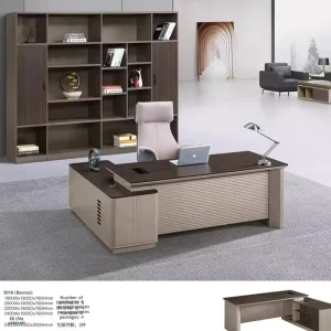 Executive Office Desk and Ergonomic Chair Set MDF Workstation Combination for Home Office Commercial