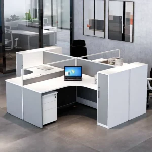 Executive Office Furniture Full Set Partition 4 Seat Office Workstation Cubicle Modular Office Workstation Private Workstation