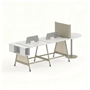 Executive Office Workstation with Storage Cabinet and Meeting Table 2 4 6 Person Shared Office Furniture Solution