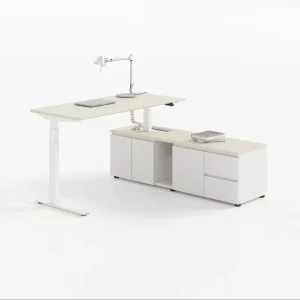 Executive Rear Height Adjustable Standing Desk DPG1C One Touch Control Memory Presets Anti Collision Cold Rolled