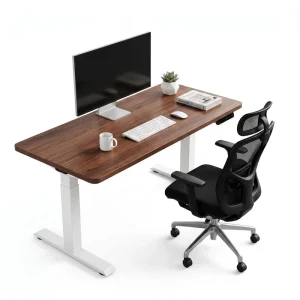 Executive Solid Wood Standing Desk Bespoke Natural Texture Electric Workstation for Office Projects