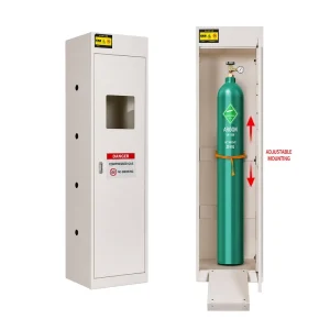 Explosion Proof Gas Cylinder Storage Cabinet Double Position All Steel with Leak Alarm for Hospital Lab