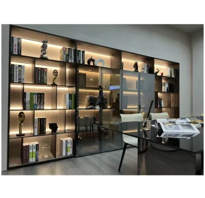 Exquisite Craftsmanship Nature Simple Low key Luxury Excellent Quality Black Study Bookshelf