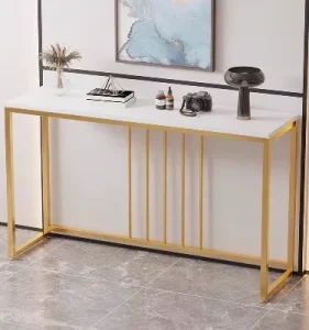 Exquisite Light Luxury Iron Entryway Table with Narrow Long Storage Rack for Home Hotel Living Room Wall Decoration Furniture