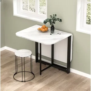 Extendable Folding Dining Table Bar Rectangular Desk Compact Space Ready to Use Foldable Multi Functional Simple Assembled Set
