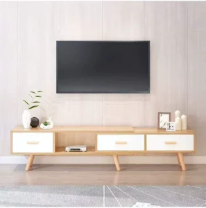 Extendable Log color TV Cabinet Integrated Narrow Storage Cabinet for Small Living Rooms