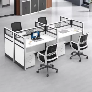 Extendable Modern Design Wooden Office Workstation 2 Person Eco friendly Desk