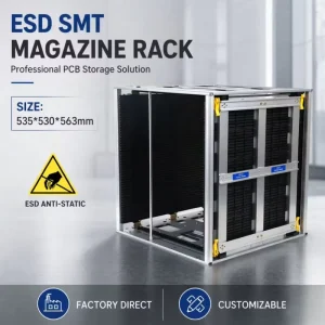 Extra Large ESD PCB Magazine Rack 535x530x570mm Adjustable Width 50-460mm SMT Storage Metal+Plastic Black Hanging
