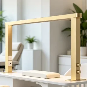 Extra wide 48W Gold Square Foldable USB AC Socket LED Table Lamp Large Size Desk Eyelash Extension Tattoo Beauty Nail Light