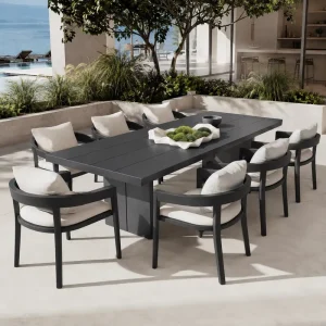 FLD2036 Contract Grade Aluminum Outdoor Dining Table Long Patio Table for Hotel Resort Restaurant Garden Project