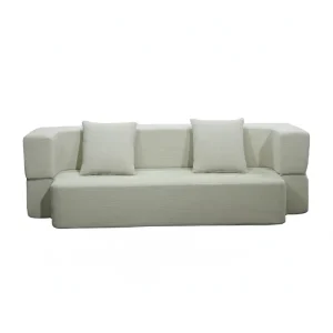FORBES S-09 Modern 104″ Gray Cloud Rectangle Three Seat Modular Convertible Sectional Sofa Set Fabric 100% Customizable