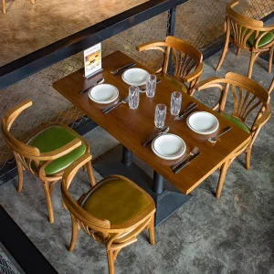 FSC Certified Solid Wood Dining Tables and Chairs Set Commercial Grade Restaurant Cafe Dining Room Furniture