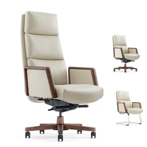 FURICCO China Foshan Modern Style Executive Office Chair Italian Leather Aluminum Frame Revolving 3 Year Warranty for Office Use