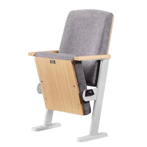 Fabric Auditorium Chair Lecture Hall Seating with Small Writing Pad Modern Design Foldable Commercial Use