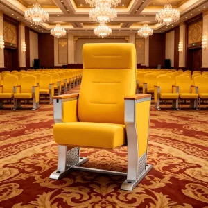 Fabric Auditorium Row Chair with Armrests Foldable Multimedia Ladder for Classroom Lecture Hall Conference Room P890