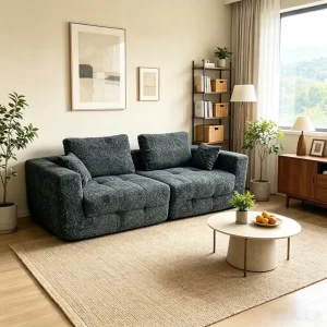 Fabric Compressed Square Foam Sofa Chair Extendable Reclining for Living Room Apartments Hotels Malls Warehouses Gyms Villas