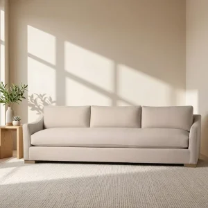 Fabric Living Room Sectional & Armchair Set Modern Low Profile Design Soft Upholstery Home Furniture CE Certified