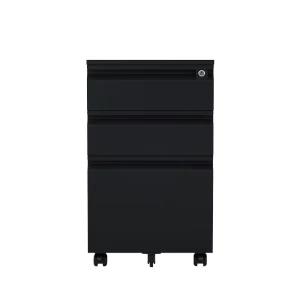 Factory 3 Drawer Lockable Mobile Filing Cabinet Under Desk Rolling Steel Pedestal Office Storage Drawer With Wheels